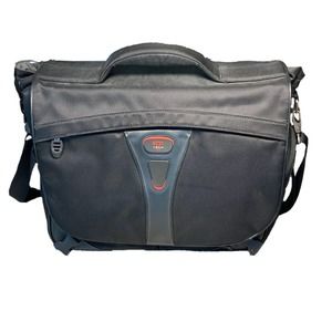 Tumi T-TECH Classic 5506 Black Gray Nylon Messenger Shoulder Laptop Bag